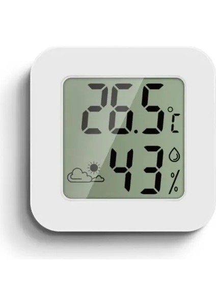 Bej Ev Bebek Odası Yüksek Hassasiyetli Kapalı Elektronik Termometre Higrometre Sıcaklık Sensörü LCD Dijital Termo-Higrometre (Yurt Dışından)