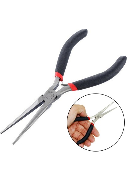 150MM Mini Pense Paslanmaz Çelik Yuvarlak Düz Uzun Burun Bükülmüş Kargaburun Sıkma Kablo Kesiciler Takı Yapımı Için El Aleti (Yurt Dışından)