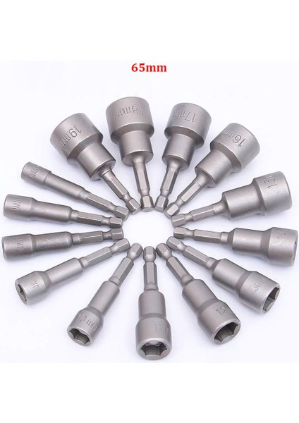 Uzunluk - 65MM 12MM 6mm - 19MM Manyetik Altıgen Somun Sürücü Matkap Ucu 1/4" Şaft Elektrikli Tornavida Ucu Uzunluğu 65MM 80MM 100MM 150MM (Yurt Dışından) fırsatları
