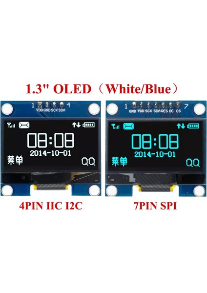 7pinspı-Mavi 1.3 "oled Modülü 1.3 Inç Ekran Modülü Beyaz/mavi 128X64SPI/IIC I2C Iletişim Renkli 1.3 Inç OLED LCD LED Ekran Modülü (Yurt Dışından) fiyatları