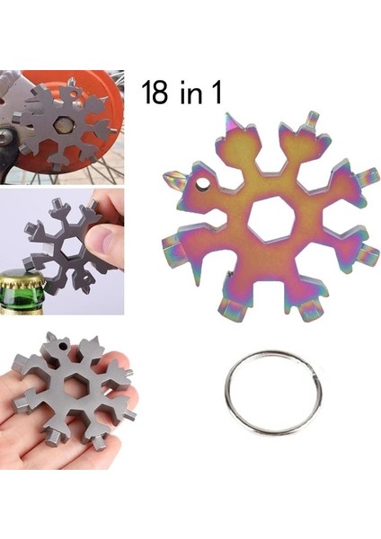 Siyah 19 In 1 Paslanmaz Çelik Kar Tanesi Çok Fonksiyonlu Dış Mekan Acil Durum Aracı 18 In 1 Anahtarı Kar Tanesi Çok Fonksiyonlu Alet (Yurt Dışından) indirimleri