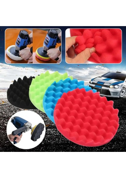 4 Inç Profesyonel Kalite 4 Adet 3/4/5/6/7 "inç Sünger Buff Parlatıcı Parlatma Parlatma Pedi Seti Seti Araba Parlatıcı Için (Yurt Dışından)