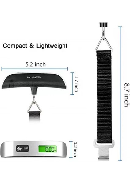 LCD Bagaj Ölçeği Taşınabilir Bagaj Ölçeği LCD Ekran Ölçeği Dijital 50 kg 10G Elektronik Bagaj Asılı Bavul Seyahat Ağırlığı Bagaj Ağırlığı Aracı (Yurt Dışından) fırsatları