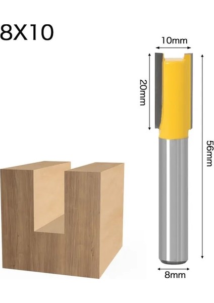 NO32 1 Adet 8mm Shank Düz Bit Tungsten Karbür Tek, Çift Flüt Yönlendirici Bit Ahşap Freze Kesici Ağaç Işleme Araçları Için (Yurt Dışından)