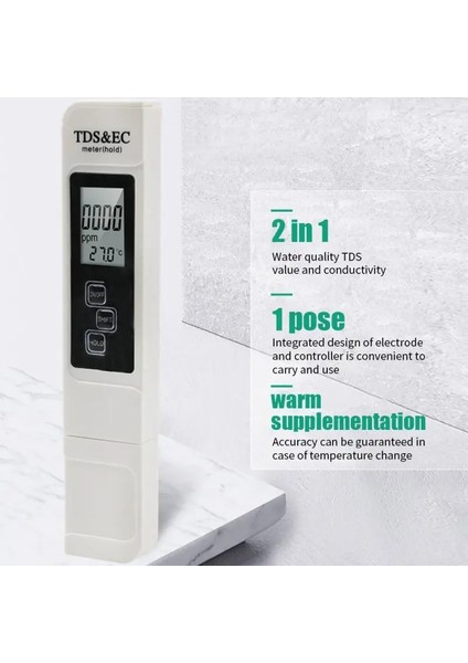02 Xıaomı Dijital Su Kalitesi Test Cihazı Tds Ec Metre Aralığı 0-9990 Çok Fonksiyonlu Su Saflığı Sıcaklık Ölçer Temp Ppm Test Cihazı (Yurt Dışından) modelleri