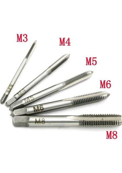 B Ayarlanabilir Gümüş T-Kolu Cırcır Musluk Tutucu Anahtarı 5 Adet M3-M8 3mm-8mm Makine Vidası Konu Metrik Fiş T-Şekilli Musluk (Yurt Dışından)