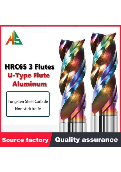 4X12X4X50 Kaplamasız Dlc Kaplama Renkli Yüksek Verimli Cnc Çok Renkli U-Tipi Flüt Freze Kesici Uçları Alüminyum End Mill Frezeler Tungsten (Yurt Dışından)