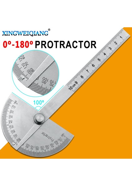 Kırmızı 0-180 Derece 10 cm Açı Cetvel Gonyometresi Paslanmaz Çelik Iletki Yuvarlak Kafa Cetvel Ağaç Işleme Açısı Kare Köşe Testi (Yurt Dışından) fiyatları