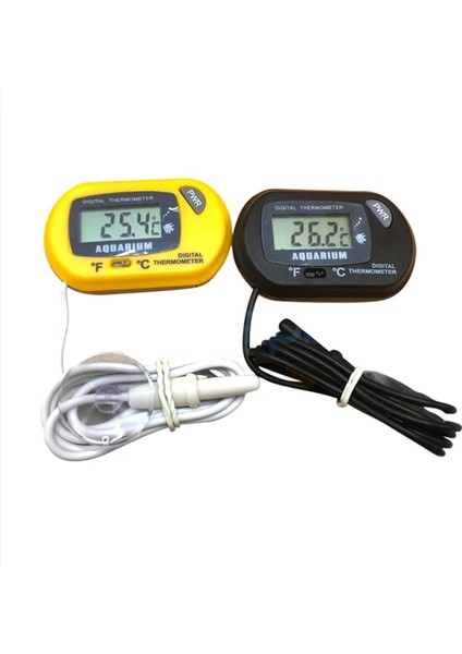 Siyah C/f Dijital Termometre Akvaryum Balık Tankı Yüzme Havuzu Banyo Sıcaklık Sensörü Ölçer Sıcaklık Monitör Dedektörü Emme ile (Yurt Dışından)