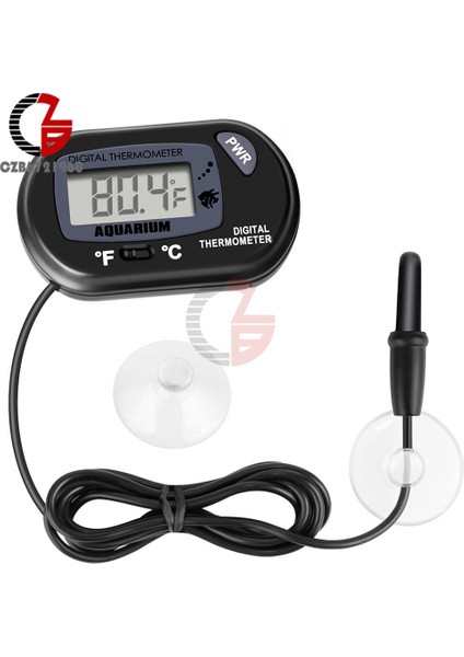 Siyah C/f Dijital Termometre Akvaryum Balık Tankı Yüzme Havuzu Banyo Sıcaklık Sensörü Ölçer Sıcaklık Monitör Dedektörü Emme ile (Yurt Dışından) fırsatları
