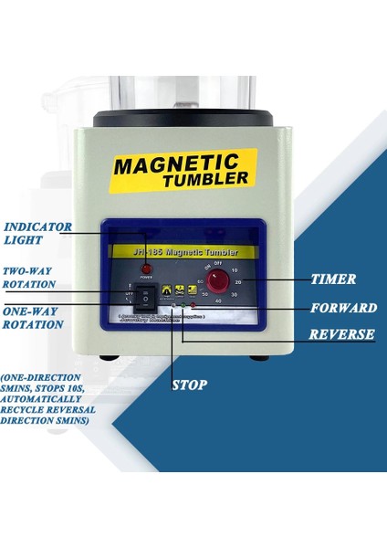 100G Iğne JH-185 Parlatma Makinesi Elektrikli Manyetik Tumbler Çapak Alma ve Pah Kırma Taşlama 2000 Rpm Dıy Takı Yapımı Araçları (Yurt Dışından)