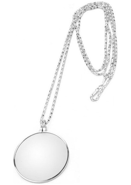 Gümüş Dekoratif Tek Gözlük Kolye 5x Büyüteç Büyüteç Kolye Altın Gümüş Kaplama Zincir Kolye Kadınlar Takı Hediye Için (Yurt Dışından)