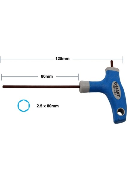 2.5X80MM C-Mart El Aleti 2.5/3/4/5/6/8/10MM Krom-Vanadiu Çelik Iç Altıgen Anahtar T Kolu Allen Altıgen Anahtar Anahtarı Anahtarı (Yurt Dışından)