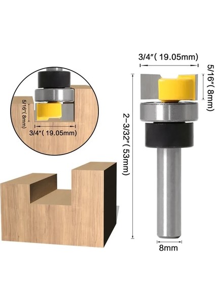 01 1 Adet 8 mm Shank Freze Kesici Ahşap Oyma Şablon Trim Menteşe Zıvana Yönlendirici Bit Ağaç Işleme Zıvana Kesici Ağaç Işleme Araçları (Yurt Dışından)