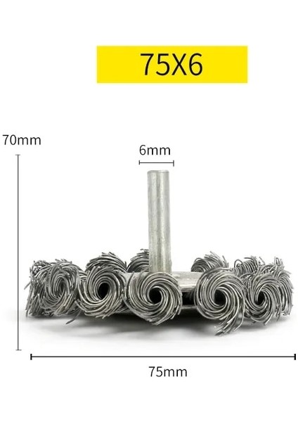 Düz 75X6MM Lonbor Pas Temizleme Parlatma Araçları Paslanmaz Çelik Tel Tekerlek Fırçaları Açı Öğütücü Gadget Döner Aracı Parlatma Fırçası Dropship (Yurt Dışından)