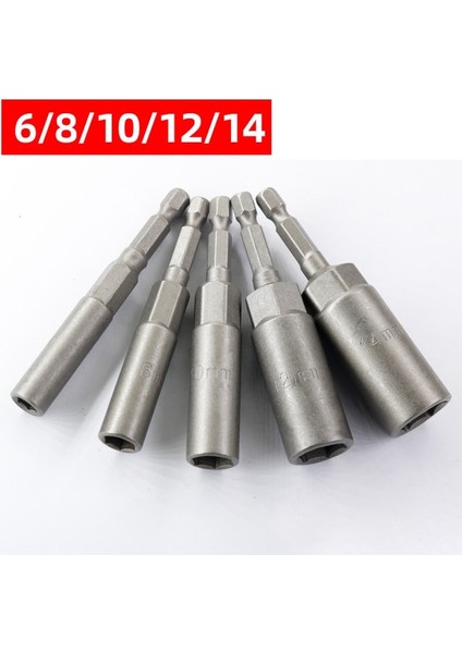 5 Adet 5.5-19MM Derinleştirilmiş Elektrikli Somun Tahrik Matkap Ucu Kiti Güç Aracı Darbe Soket Adaptör Soketi Anahtarı Hex Shank Hızlı Adaptör (Yurt Dışından)