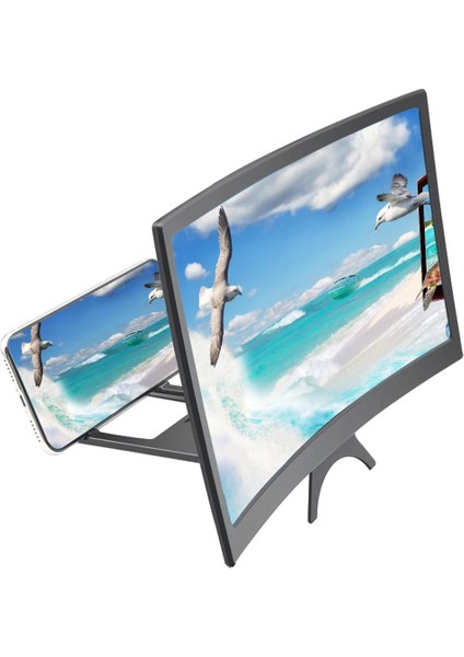 8 Inç 12/8 Inç Cep Telefonu Kavisli Ekran Amplifikatör Hd 3D Video Cep Telefonu Büyüteç Stand Braketi Telefon Katlanabilir Tutucu (Yurt Dışından) fiyatları