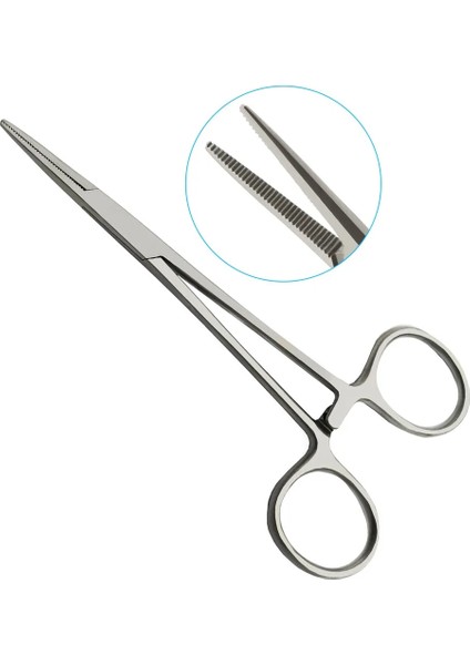 Kavisli 12.5 cm Paslanmaz Çelik Kavisli Uç ve Düz Uçlu Forseps Kilitleme Kelepçeleri Hemostatik Forseps Arteriyel Forseps Kelepçe Balık Kancası Pense (Yurt Dışından)