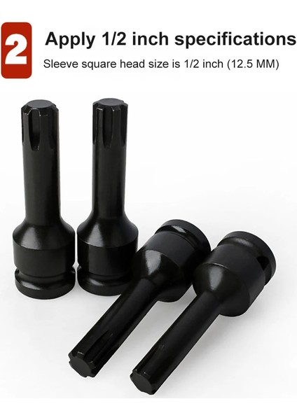 Rt7 1 Adet Yıldız Torx Bit 1/2 Sürücü Soket Adaptörü 78MM Pnömatik Silindir Kafası Cıvata Kol Elektrikli Darbeli Anahtar Tornavida Uçları Aracı (Yurt Dışından)