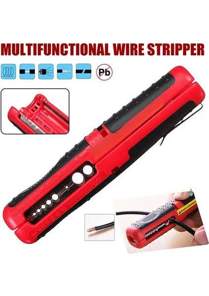 B-Kırmızı Otomatik Tel Stripper Kelepçe ile Taşınabilir Elektrikli Tel Sıyırma Aracı Kesici Pense RG59 Rg6 Koaksiyel Kablo Striptizci El Aleti (Yurt Dışından) fiyatları