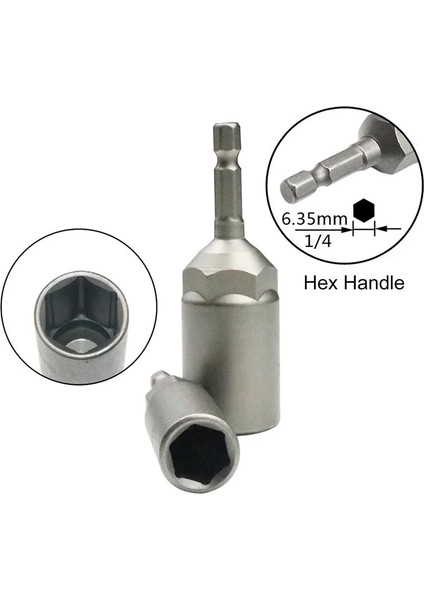5 Adet 5.5-19MM Derinleştirilmiş Elektrikli Somun Tahrik Matkap Ucu Kiti Güç Aracı Darbe Soket Adaptör Soketi Anahtarı Hex Shank Hızlı Adaptör (Yurt Dışından)
