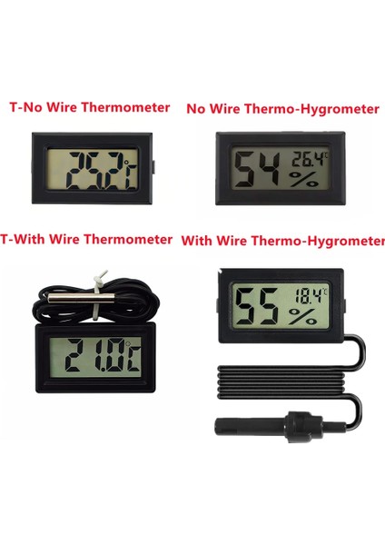 T-No Wire Beyaz Mini LCD Dijital Termometre Higrometre Uygun Sıcaklık Sensörü Enstrüman Buzdolabı Akvaryum Kapalı Için Uygun (Yurt Dışından) fiyatları