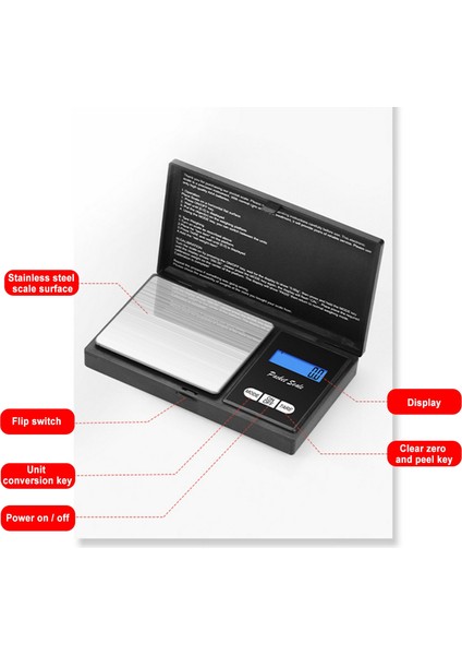 500G-0.1G Taşınabilir Cep Ölçeği LCD Mini Takı Ölçeği Mavi Aydınlatmalı Elektronik Dijital Ölçeği Altın Elmas Dengesi Gram Ölçekler (Yurt Dışından)