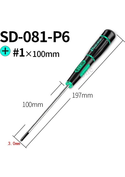 SD-081-P6 Pro'skit SD-081 Serisi Hassas Tornavida Kaymaz Sap Bilgisayar Mobil Cihaz Için Uygun Elektronik El Sanatları Onarım Aracı (Yurt Dışından)