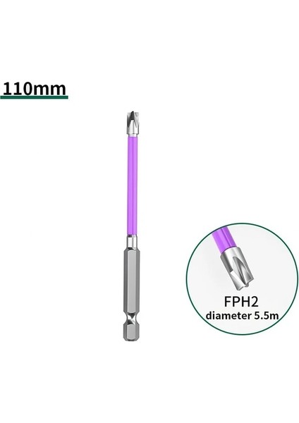 1 Adet Mor 110MM 65MM 110MM Manyetik Özel Oluklu Çapraz Tornavida Bit Somun Sürücüleri Elektrikçi Fph2 Soket Anahtarı Güç El Aletleri (Yurt Dışından)