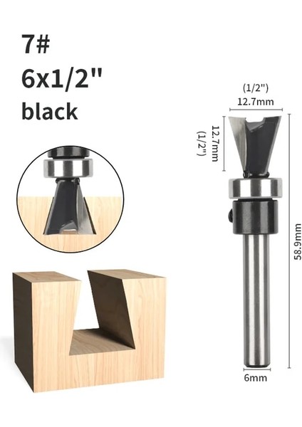 6X12.7 Nxwınd 6 mm 6.35 mm Shank Kırlangıç Bit Rulman ile Yönlendirici Bit Ağaç Işleme Freze Kesicisi Ahşap Bit Yüz Mill End Mill (Yurt Dışından)