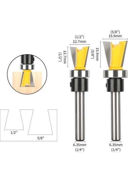 6X12.7 Nxwınd 6 mm 6.35 mm Shank Kırlangıç Bit Rulman ile Yönlendirici Bit Ağaç Işleme Freze Kesicisi Ahşap Bit Yüz Mill End Mill (Yurt Dışından) fiyatları