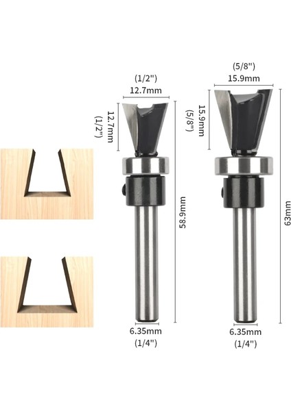 6X12.7 Nxwınd 6 mm 6.35 mm Shank Kırlangıç Bit Rulman ile Yönlendirici Bit Ağaç Işleme Freze Kesicisi Ahşap Bit Yüz Mill End Mill (Yurt Dışından) modelleri