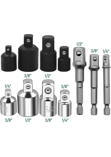 3 Adet Gümüş 1/4 "3/8" 1/2 "cırcır Anahtarı Sürücü Soket Adaptörü Dönüştürücü Redüktör Hava Etki Zanaatkar Lokma Anahtar Adaptörü El Alet Takımı (Yurt Dışından) fiyatları