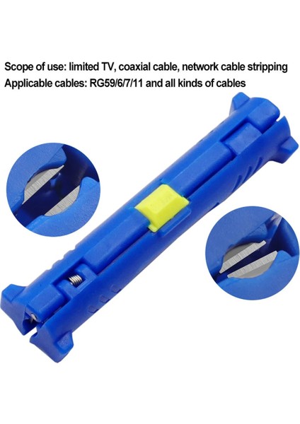 Mavi Evrensel Çok Fonksiyonlu Elektrik Teli Striptizci Kalem Tel Kablo Kalem Kesici Döner Koaksiyel Kesici Sıyırma Makinesi Pense Aracı (Yurt Dışından) modelleri