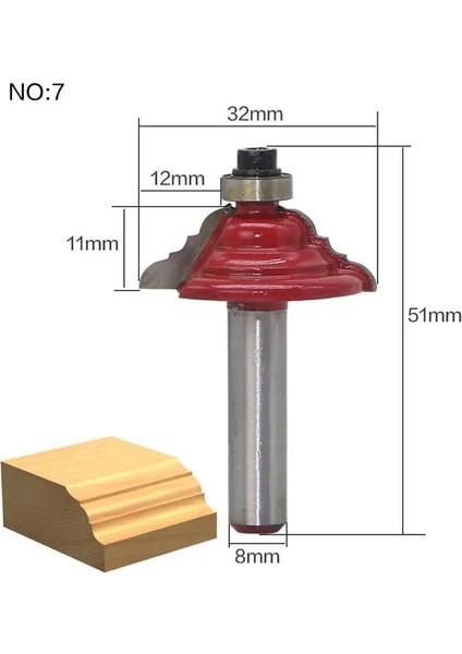 No7 1 Adet 8mm Shank Ahşap Freze Ucu Düz Uçlu Freze Düzeltici Temizleme Gömme Trim Köşe Yuvarlak Koy Kutusu Uçları Araçları Freze Cutte (Yurt Dışından)