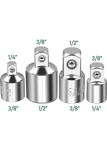 3 Adet Gümüş 1/4 "3/8" 1/2 "cırcır Anahtarı Sürücü Soket Adaptörü Dönüştürücü Redüktör Hava Etki Zanaatkar Lokma Anahtar Adaptörü El Alet Takımı (Yurt Dışından) modelleri