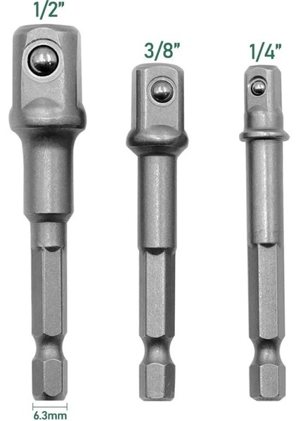 3 Adet Gümüş 1/4 "3/8" 1/2 "cırcır Anahtarı Sürücü Soket Adaptörü Dönüştürücü Redüktör Hava Etki Zanaatkar Lokma Anahtar Adaptörü El Alet Takımı (Yurt Dışından) indirimleri