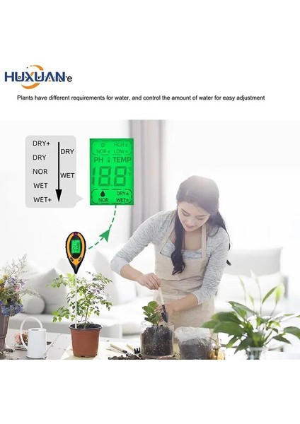 Tip 4 Dijital 3in1/4 In 1 Toprak Ph Ölçer Nem Monitörü Sıcaklık Güneş Işığı Test Cihazı Bahçe Bitkileri Tarım Için (Yurt Dışından)