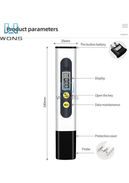 Siyah Tds Su Kalitesi Test Kalemi Su Kalitesi Analizörü Yüksek Hassasiyetli Kalem Su Test Cihazı Tds Ph Ölçer 0-14 Ph LCD Ppm Test Cihazı Akvaryum (Yurt Dışından) fırsatları