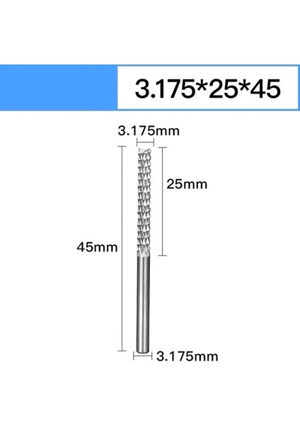 Gm 3.175X25X45 3.175 mm Tungsten Karbür Parmak Freze Kesiciler Genişletilmiş Pcb Mısır Dişleri Elektrikli Freze Ucu Gravür Araçları Ahşap Devre Kesici (Yurt Dışından)