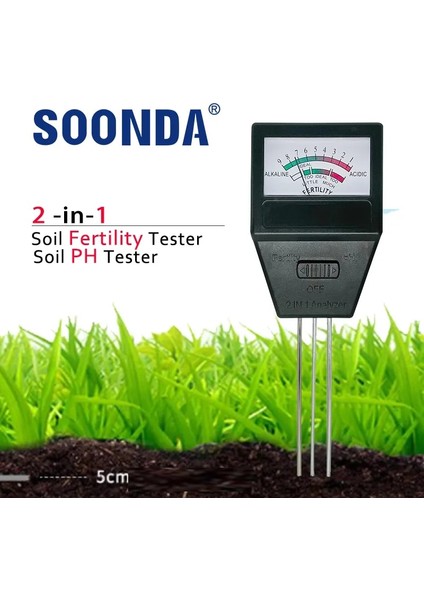 Toprak Verimliliği 2-In-1 Orijinal Toprak Verimliliği Dedektörü Azot Fosfor Potasyum Analizörü Toprak Ph Ec Metre Test Cihazı Toprak Asitometre Testi (Yurt Dışından) fiyatları