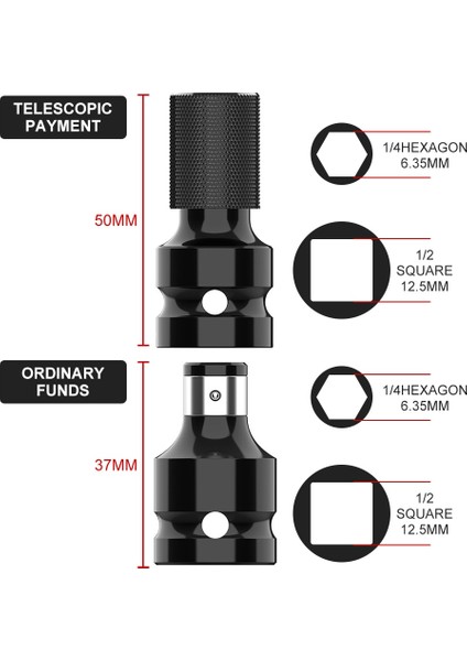 1 Adet A 1/2 Inç Kare 1/4 Inç Altıgen Cırcır Lokma Seti Evrensel Anahtarı Soket Adaptörü Ingiliz Anahtarı Takımı Sürücü Dönüştürücü Darbe Alet Setleri (Yurt Dışından)