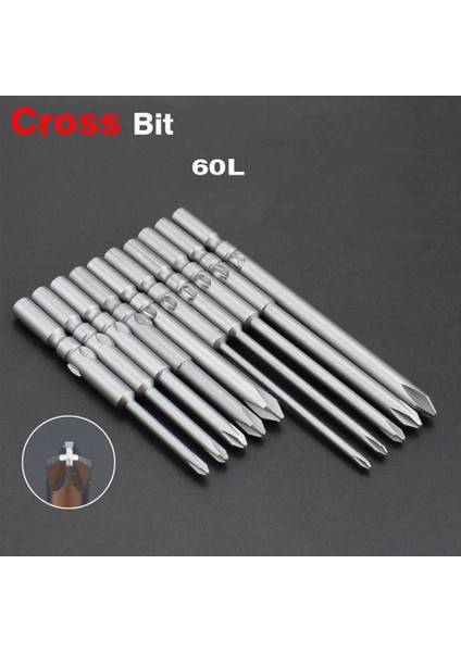 5X60LX4XPH1 5mm Yuvarlak Şaft 60MM Uzunluk Manyetik Çapraz Kafa Tornavida Bit S2 Çelik Phillips Bit Elektrikli Tornavida PH00 Ph0 Ph1 Ph2 (Yurt Dışından)