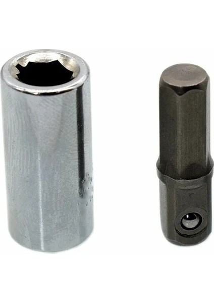 1/4 Kare Driveto 1/4 Hex Shank Darbe Soket + 1/4 Matkap Soket Adaptörü Darbeli Sürücü Hızlı Değişim Aynaları El Soketi Güç Aracı (Yurt Dışından)