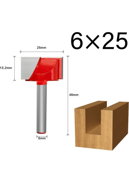 6X25MM 6mm Shank Yüzey Planya Alt Temizleme Ahşap Freze Cnc Kesici Gravür Bıçağı Yönlendirici Bit Ağaç Işleme Aleti 10-32MM (Yurt Dışından)