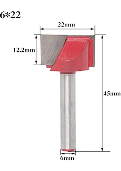 6X22 6mm Shank Yüzey Planya Alt Temizleme Kesici Ahşap Freze Cnc Kesici Gravür Bıçağı Yönlendirici Bit Ağaç Işleme Aleti (Yurt Dışından)