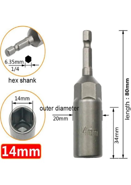 15MM 1 Adet 80MM Uzunluk 14 Altıgen Sürücü Manyetik Soket Darbe Somun Cıvata HRC60 Matkap Uçları Üzerinde Vidalar Sertliği Emer (Yurt Dışından) indirimleri