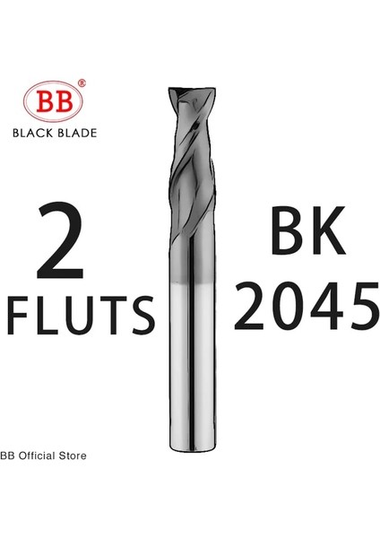 3X4X8X50 2F-BK2045 Bb Cnc Karbür Düz Uçlu Değirmen Tungsten Kesici 2 4 Flüt Metal Çelik Işleme Aracı Anahtar Yüzü Kare Yönlendirici Bit 6 8 12 Shank HRC55 (Yurt Dışından)