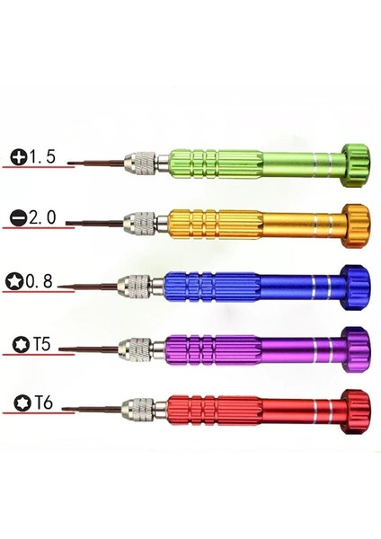 Mavi Kiti Android iPhone Tamir Sökmeye Çapraz Başlı Tornavida 1 Açık Alet Pentalobe 5 Bit Manyetik Cep Torx Telefon (Yurt Dışından)