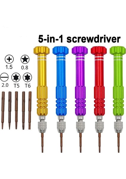 Mavi Kiti Android iPhone Tamir Sökmeye Çapraz Başlı Tornavida 1 Açık Alet Pentalobe 5 Bit Manyetik Cep Torx Telefon (Yurt Dışından)